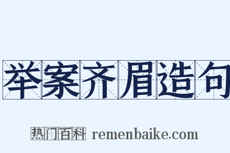 举案齐眉造句是什么意思的图片